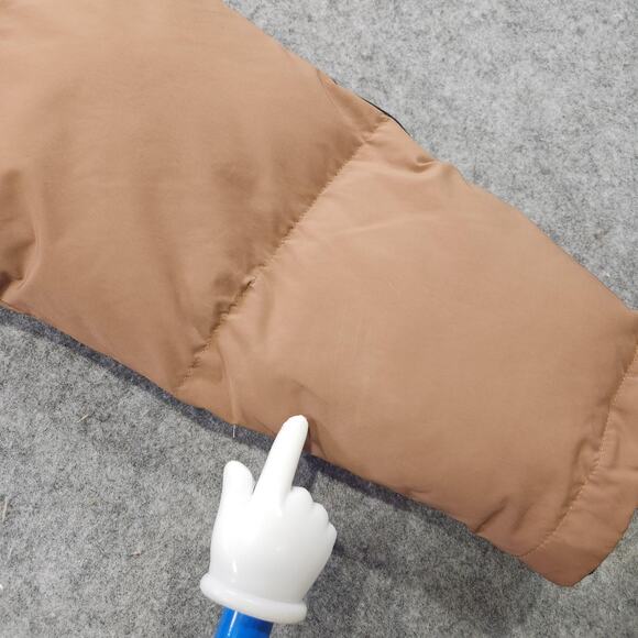 Duno Jacket Mens L? Brown Plaid Hooded Puffer Winter Coat Down Insulated Warm - Picture 11 of 16